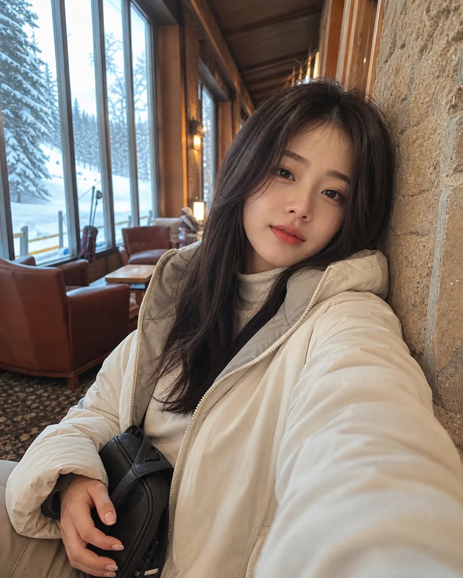 겨울 리조트 셀카