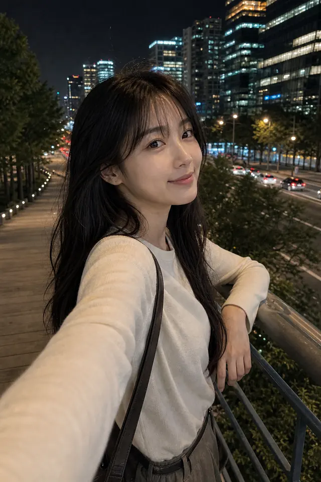 도시 야경 셀피