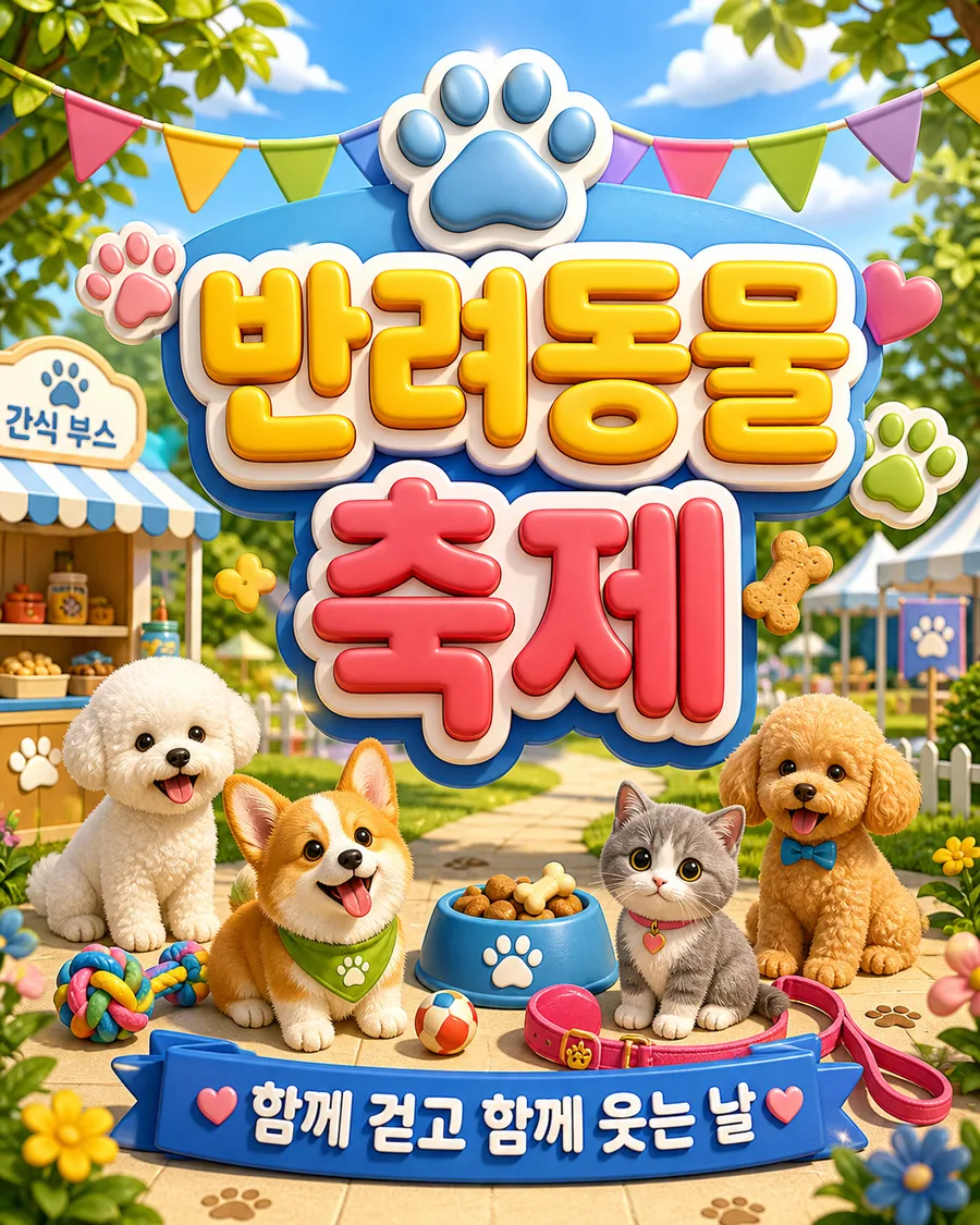 반려동물 축제 입체 포스터