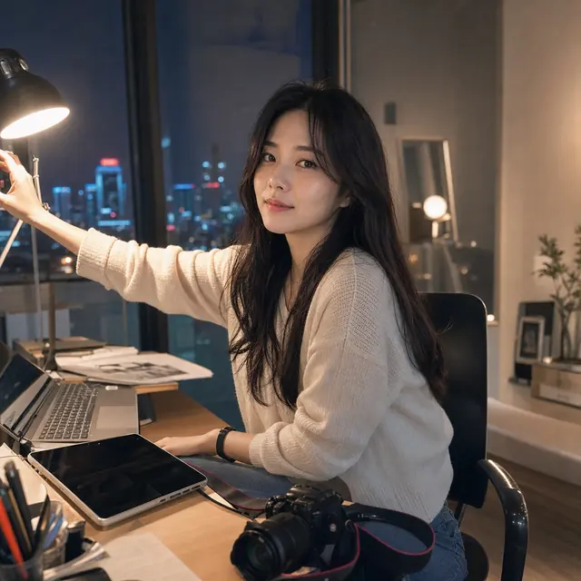 야경 속 크리에이터의 밤