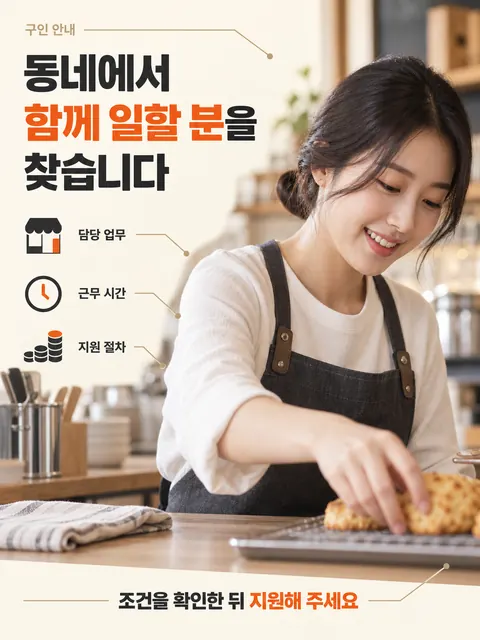 동네에서 함께 일할 분을 찾습니다