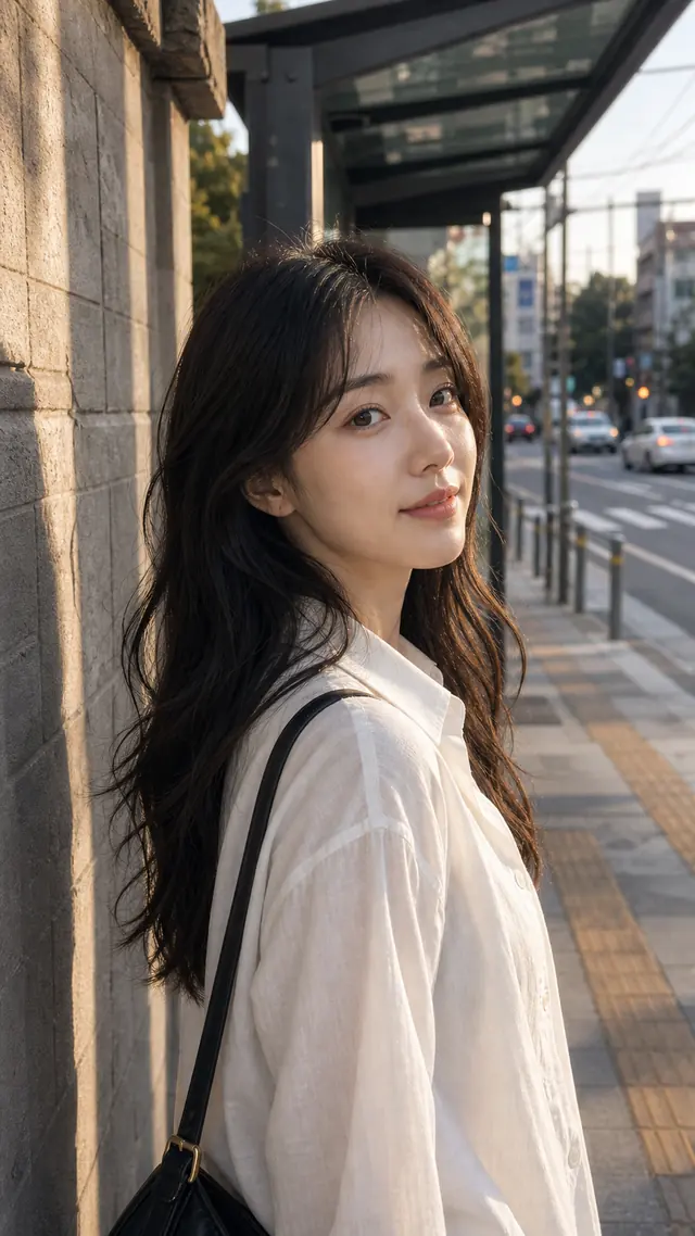 도시 버스정류장 스냅