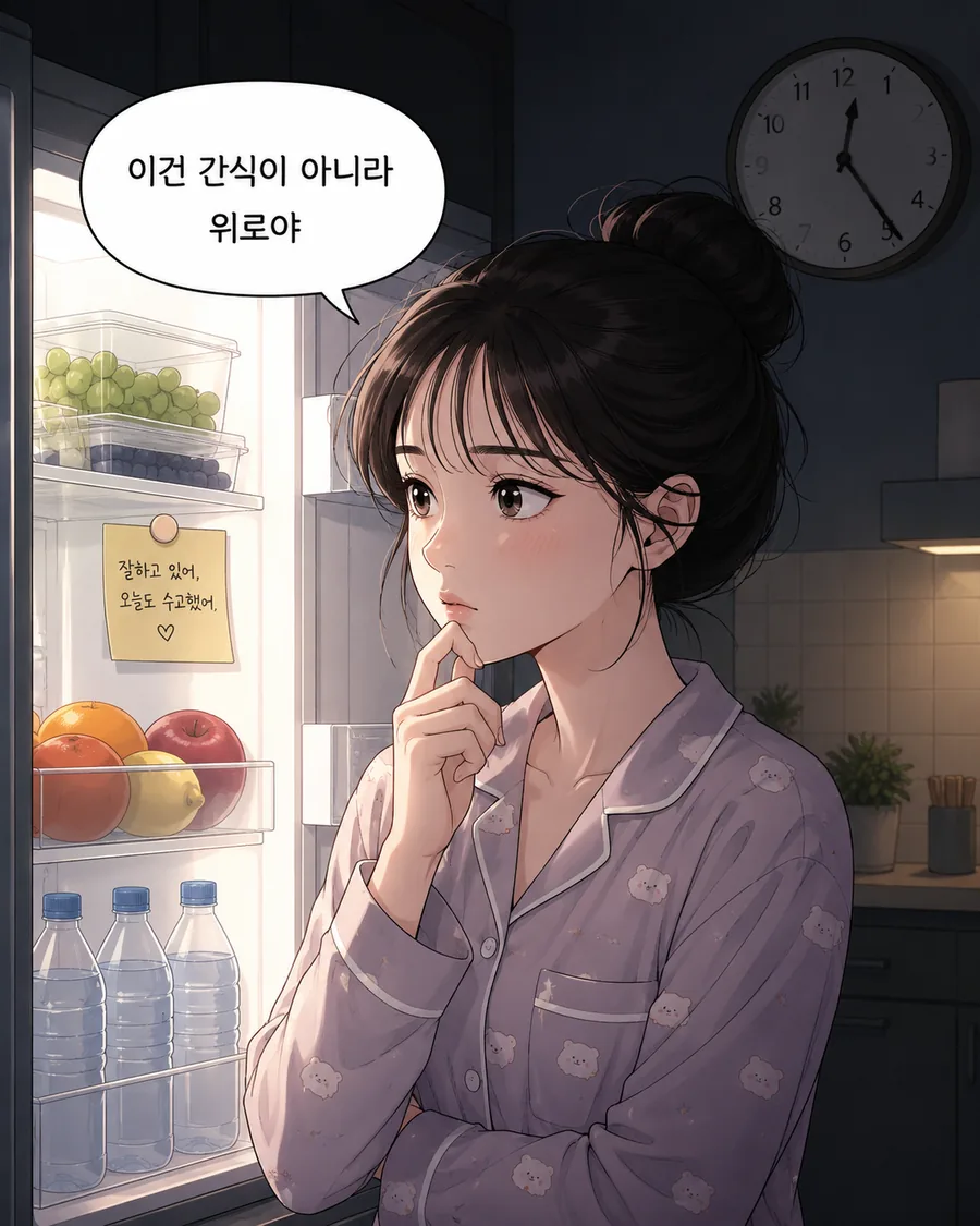 야식 고민 웹툰