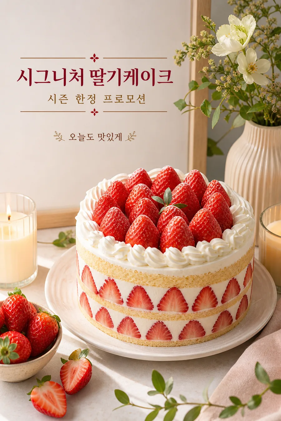 싱그러운 딸기 케이크 포스터