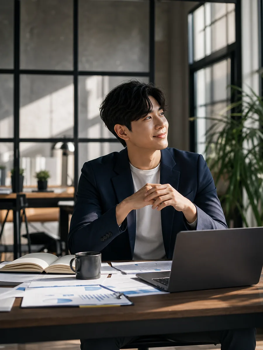 세련된 오피스 창업가