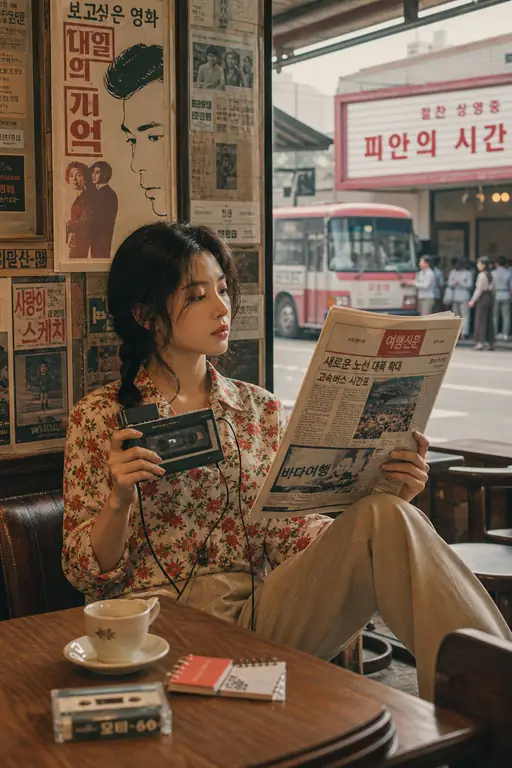 레트로 카페의 휴식
