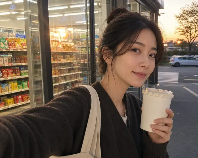 노을빛 편의점 스냅