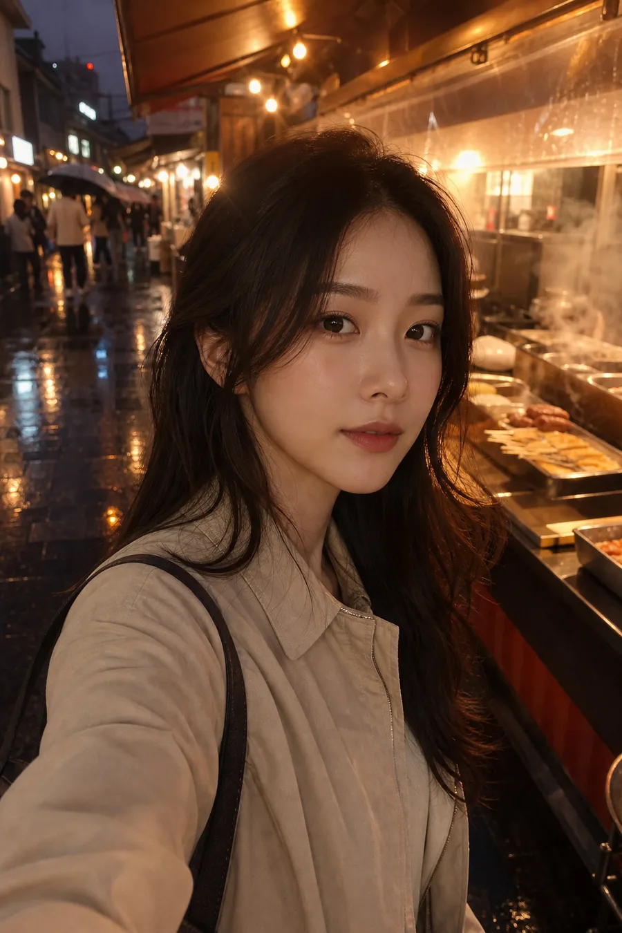 밤거리 포장마차의 미소