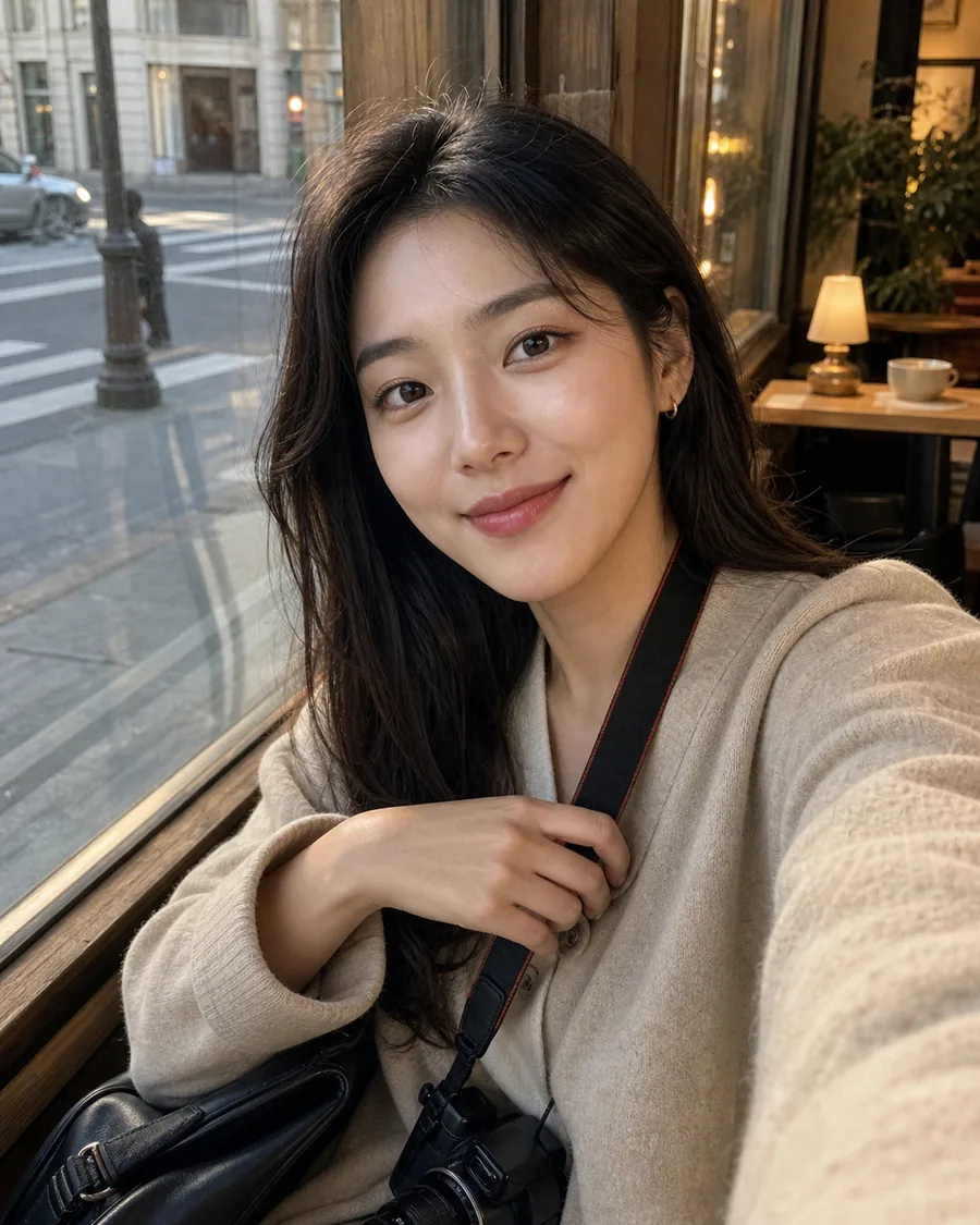 편의점 앞 감성 셀카