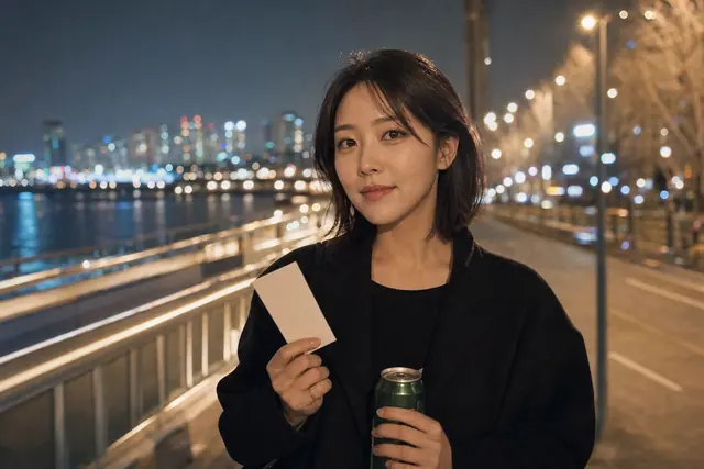 밤 산책 한강 야경 프로필