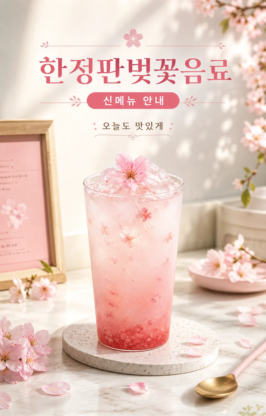 한정판 벚꽃 음료