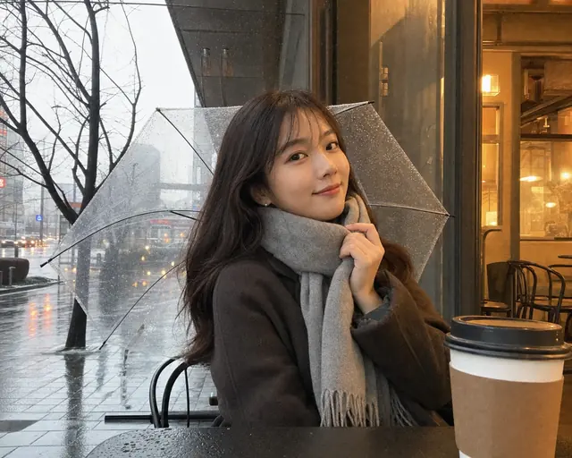 빗속 카페 스냅