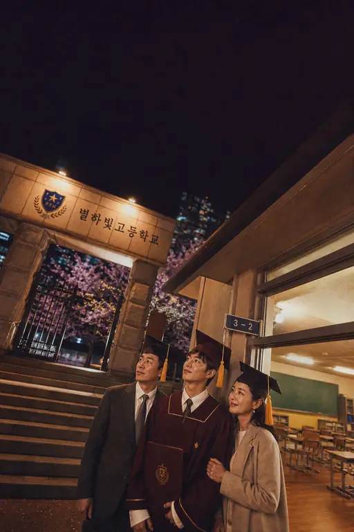 졸업식 밤의 가족