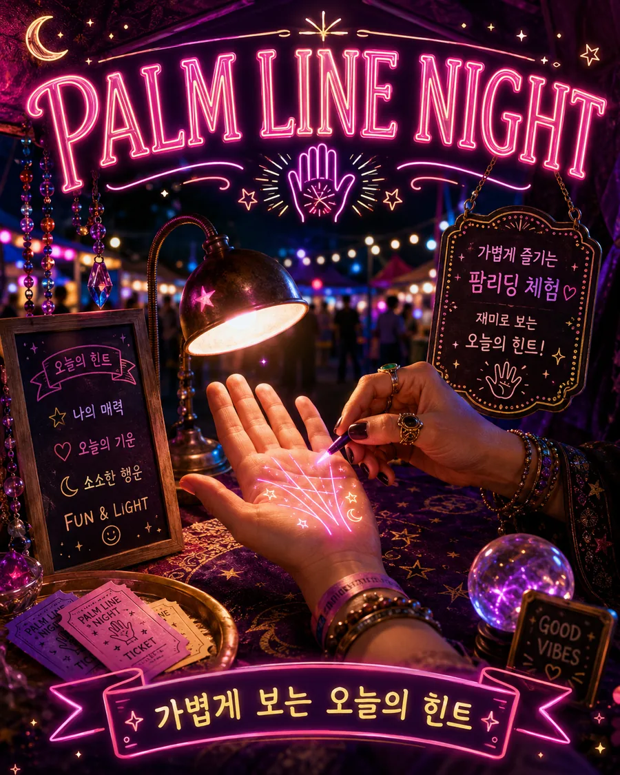 네온 야시장 손금