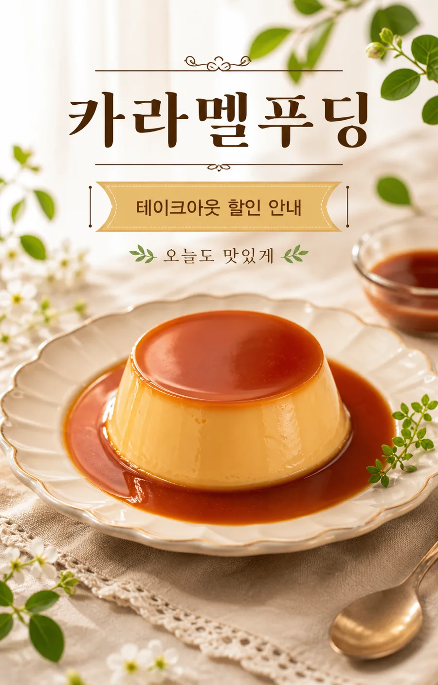 카라멜 푸딩 할인 포스터