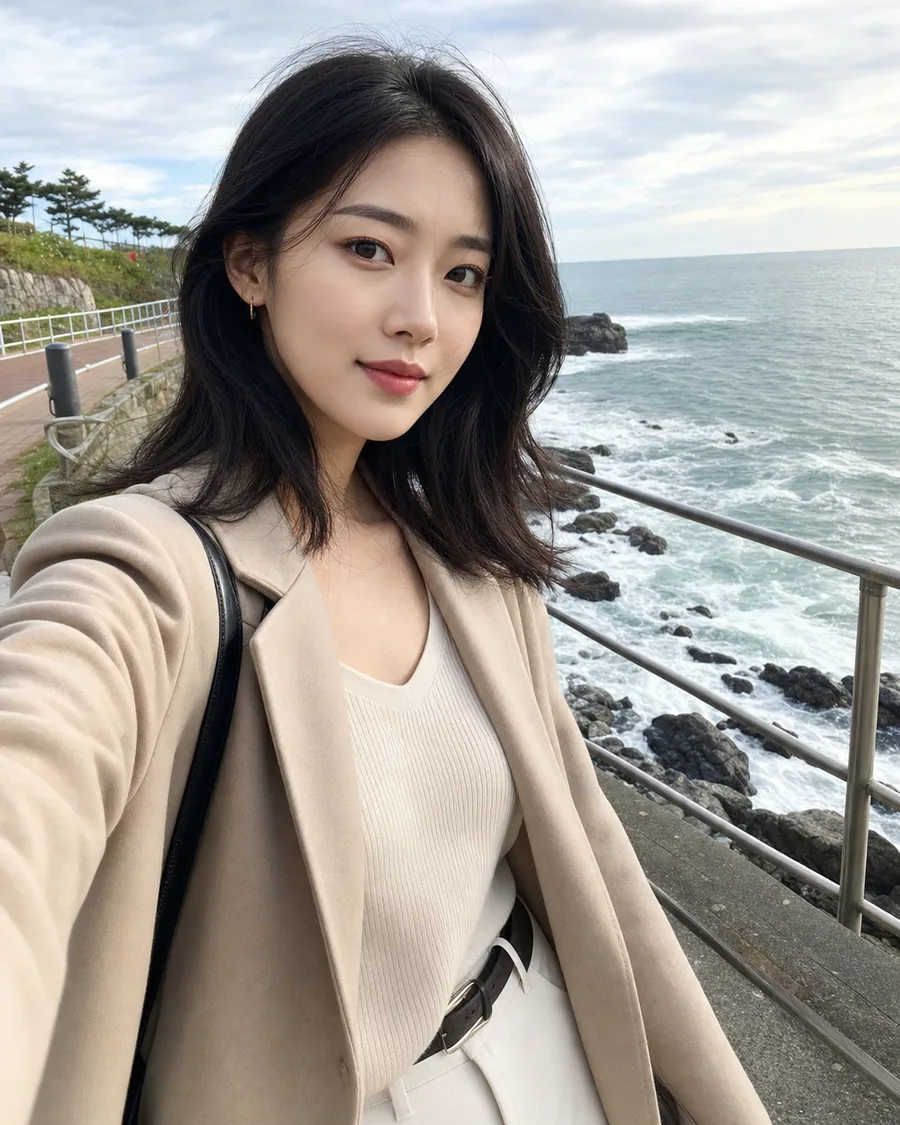 미니멀 해변 셀피