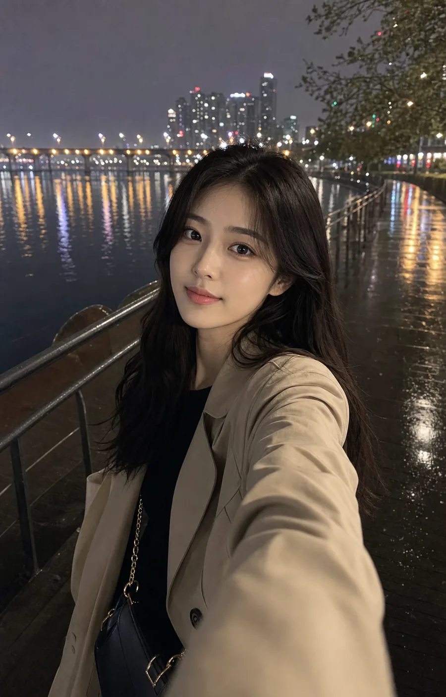 강변 야경 셀카