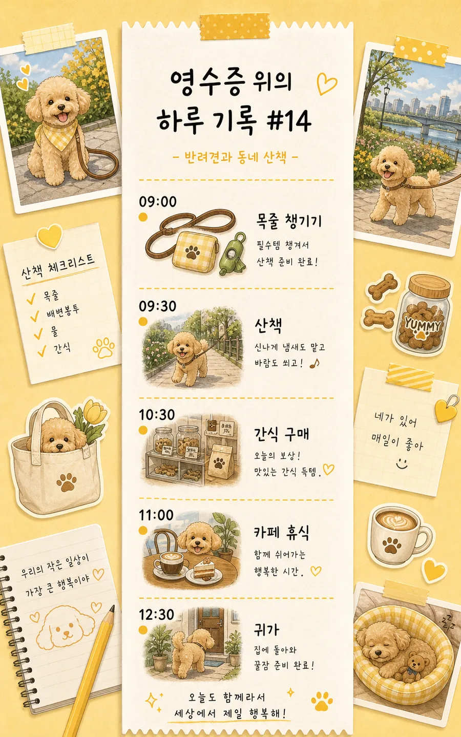 반려견의 행복한 하루