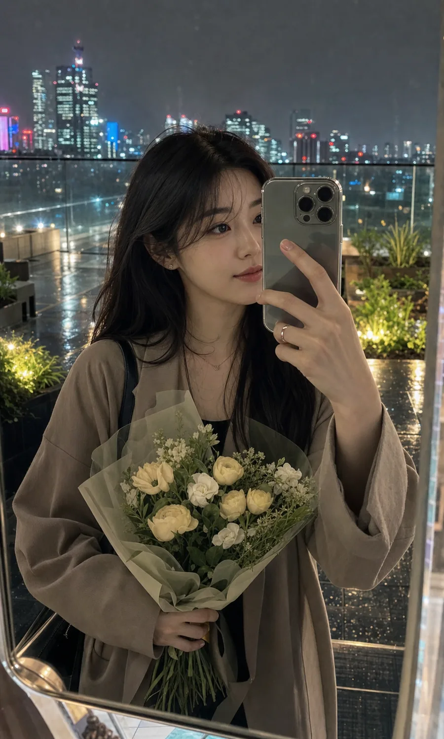 도심 야경 셀카