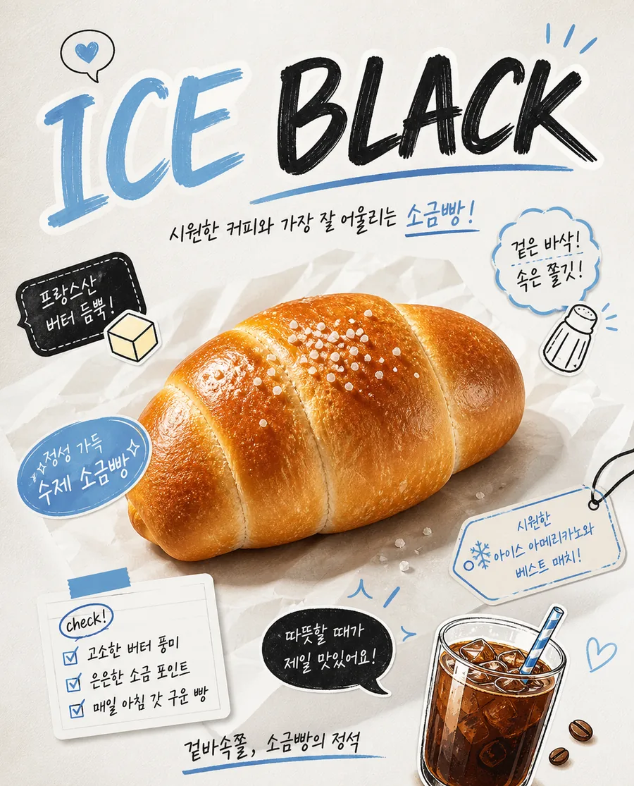 아이스 블랙 소금빵