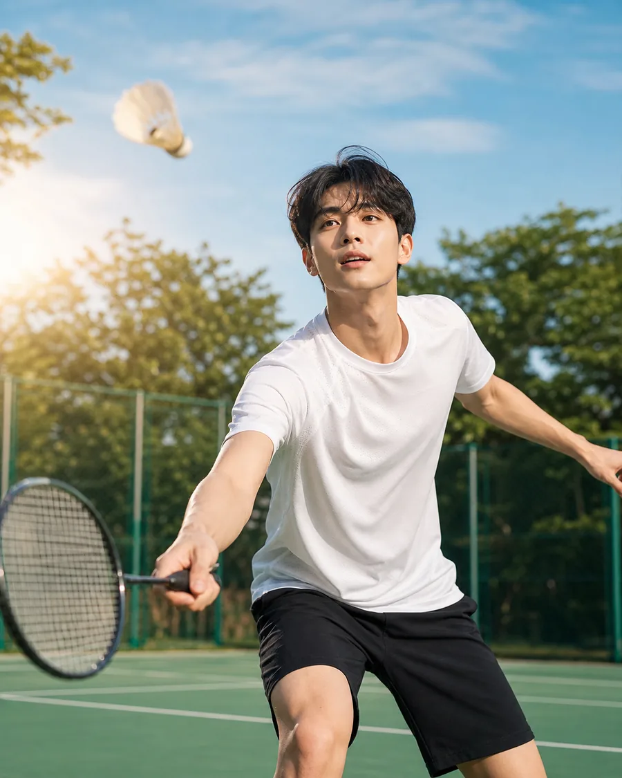햇살 아래 배드민턴