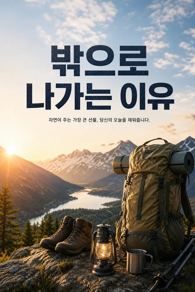 자연 속 아웃도어 장비