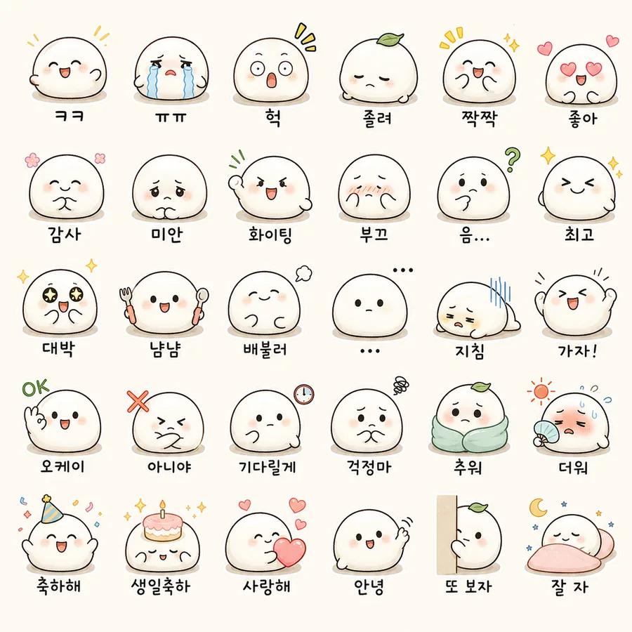 말랑 찹쌀떡 리액션