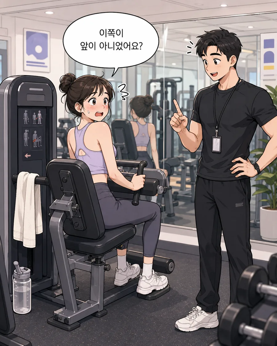 헬스장 첫날 기구 사용법 오해 컷