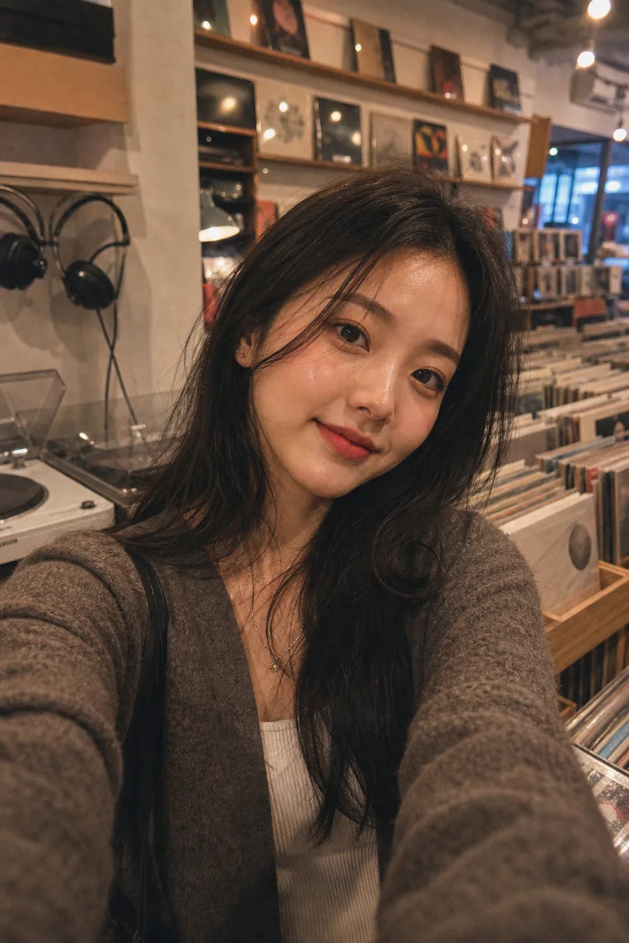 레코드숍 필름 셀카