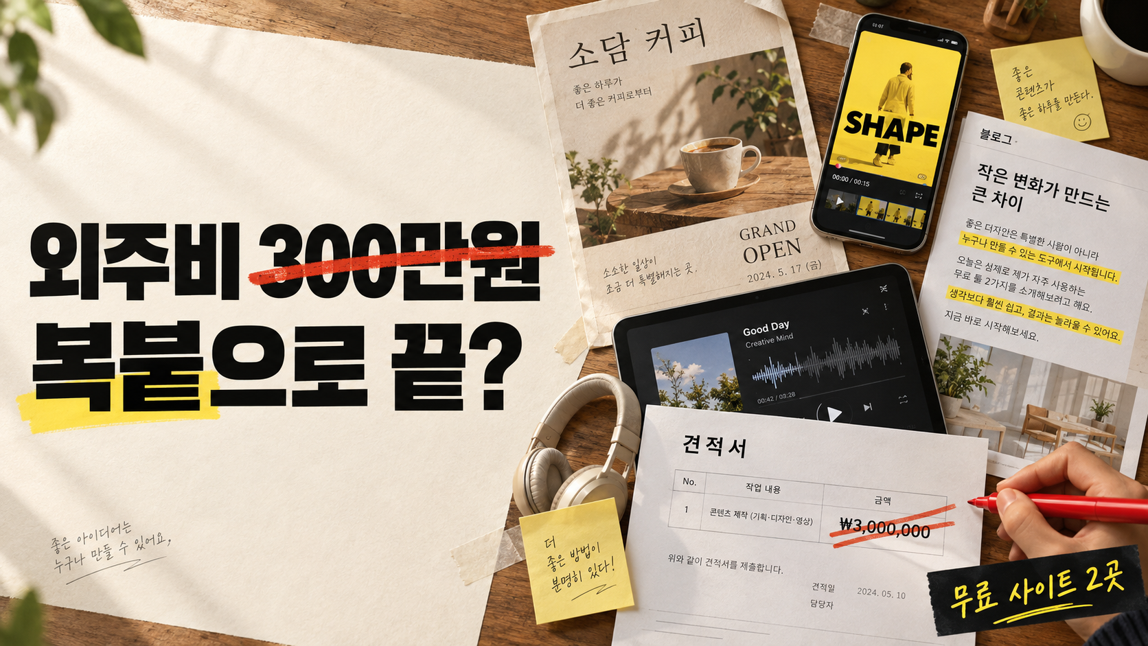 외주비 300만원, 복붙으로 끝? 무료 사이트 2곳 영상 썸네일
